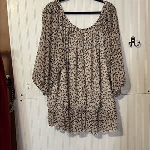 Lane Bryant Leopard Print Blouse - Black and Tan Sz 26/28
